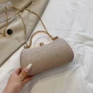 Sparkly Evening Clutch Party Handbag with Chain Strap Bridal‎ Wedding Purse